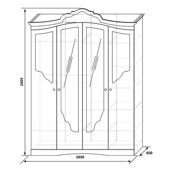 Купить шкаф для одежды жемчужина кмк 0380.1 - 53 351 руб.