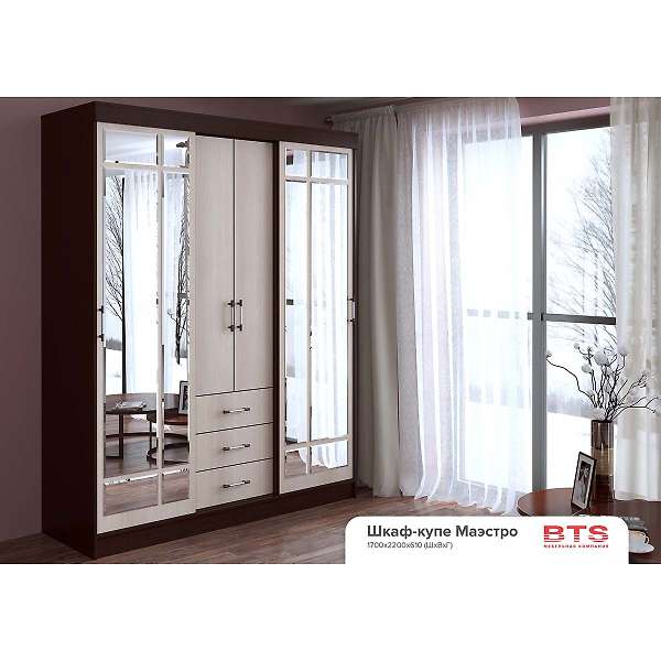 Купить шкаф-купе трехдверный маэстро - 26 969 ₽