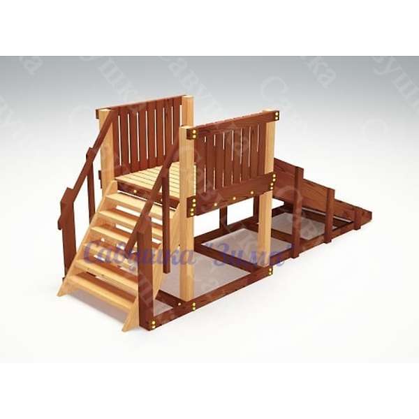 Купить зимняя деревянная горка савушка зима 1 - 59 000 руб.