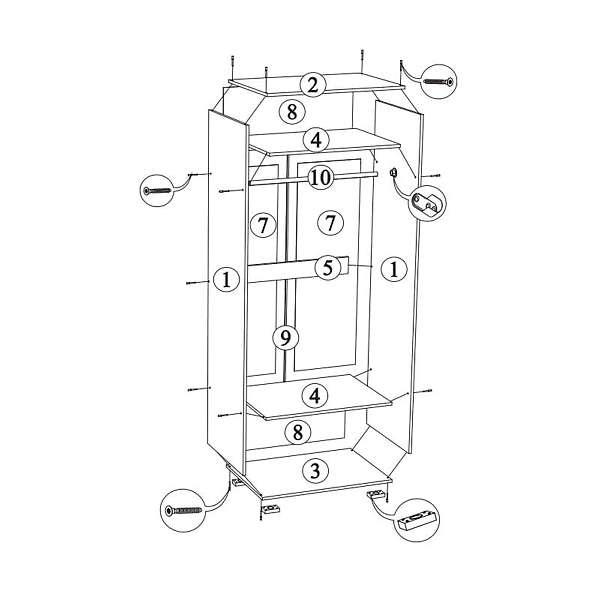 Купить шкаф двухдверный вегас мдф - 12 303 руб.