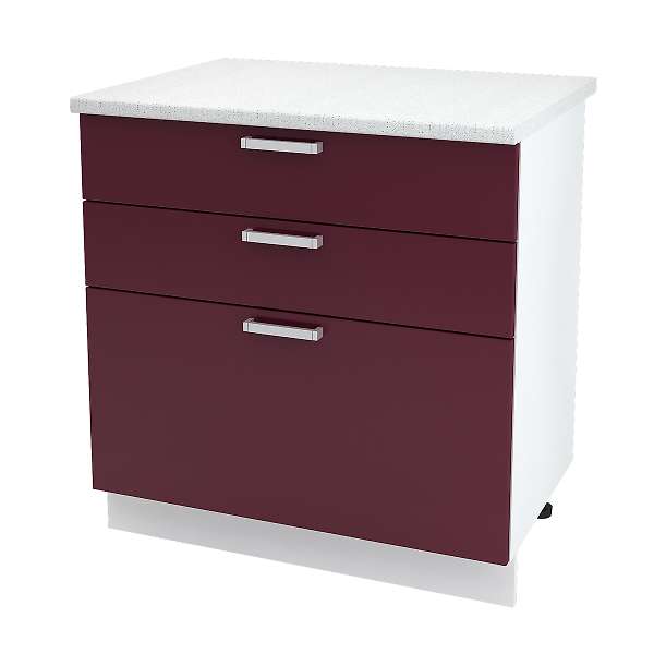 Купить шкаф напольный с тремя ящиками глория шн3я 800 б/ст - 6 635 ₽