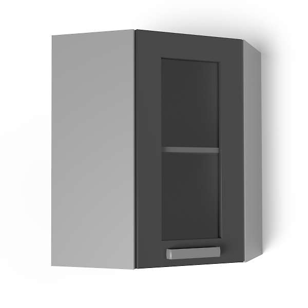 Купить шкаф навесной угловой 550х550 угол скошенный со стеклом танго увс - 5 739 ₽