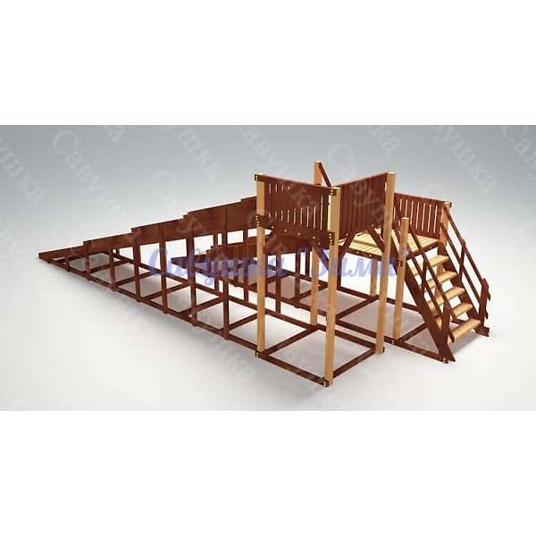 Купить зимняя деревянная горка савушка зима 7 - 260 000 руб.