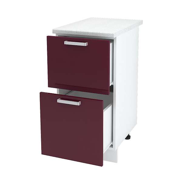 Купить шкаф напольный с двумя ящиками дина шн2я 400 б/ст - 3 701 ₽