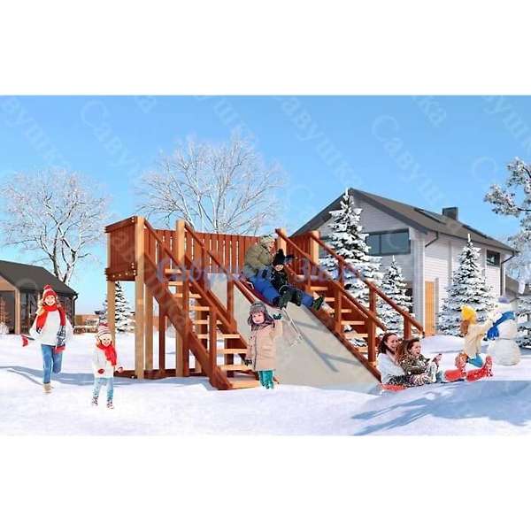 Купить зимняя деревянная горка савушка зима 4 - 119 900 руб.