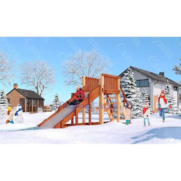 Купить зимняя деревянная горка савушка зима 2 - 69 900 руб.