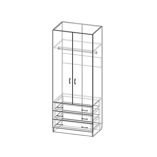 Купить шкаф двухстворчатый шр-213 - 10 240 ₽