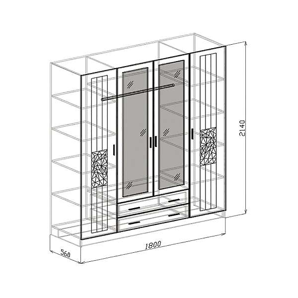 Купить шкаф четырехдверный роберта - 35 612 руб.