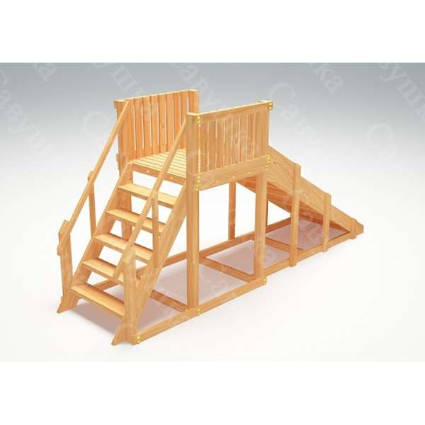 Купить зимняя деревянная горка савушка зима wood 2 - 64 000 руб.