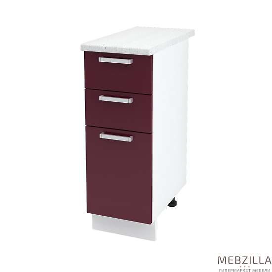 Купить шкаф напольный с тремя ящиками дина шн3я 300 б/ст - 3 533 ₽