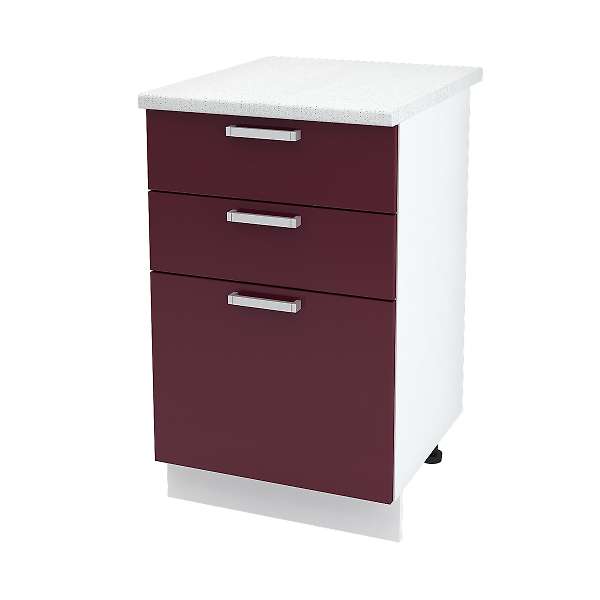 Купить шкаф напольный с тремя ящиками джулия шн3я 500 б/ст - 4 648 ₽