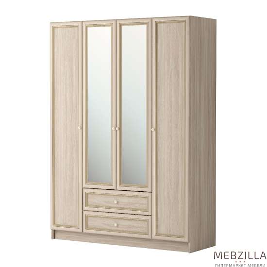 Купить шкаф комбинированный 4-х дверный с ящиком с зеркалом брайтон 25 - 32 956 руб.