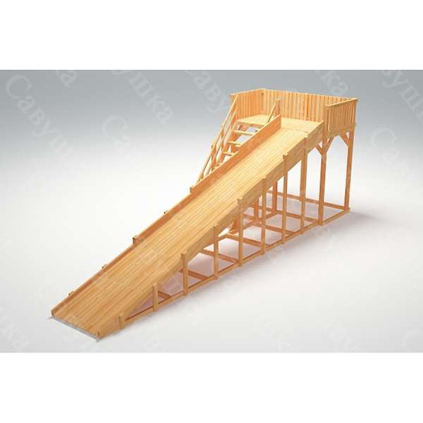 Купить зимняя деревянная горка савушка зима wood 6 - 195 000 руб.