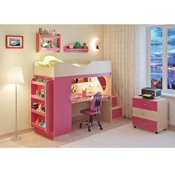 Купить кровать-чердак легенда 9.4 с полками - 38 390 ₽