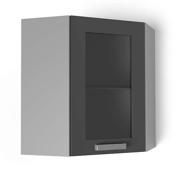 Купить шкаф навесной угловой 600х600 угол скошенный со стеклом бомбей увс2 - 6 215 ₽