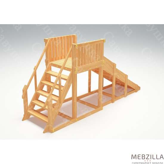 Купить зимняя деревянная горка савушка зима wood 2 - 64 000 руб.