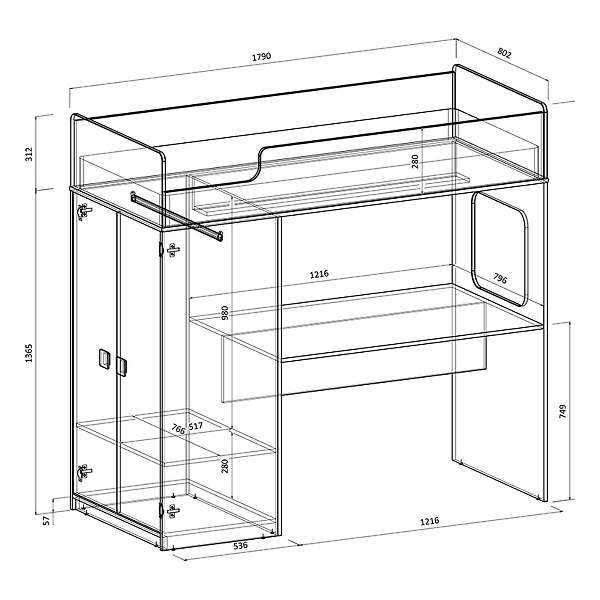 Купить кровать-чердак легенда f605.1 - 29 200 руб.