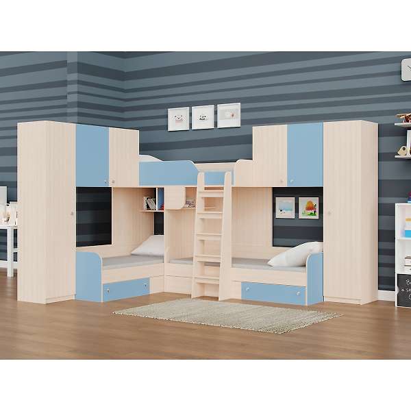 Купить кровать трехместная двухъярусная трио/3 - 58 400 руб.