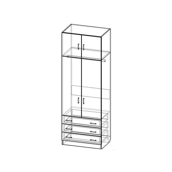 Купить шкаф двухстворчатый с антресолью шр-293 - 11 490 ₽