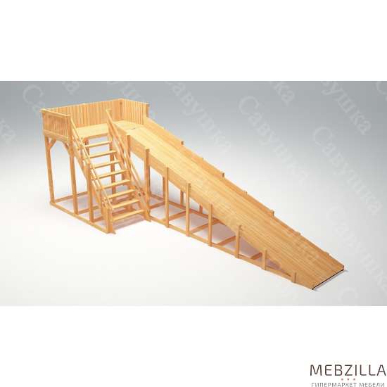 Купить зимняя деревянная горка савушка зима wood 6 - 195 000 руб.