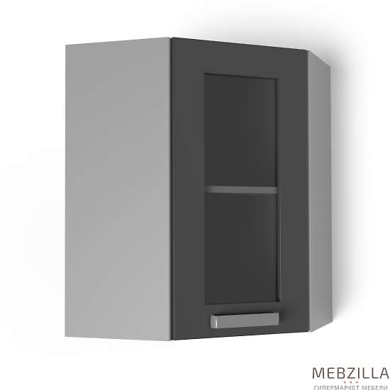 Купить шкаф навесной угловой 550х550 угол скошенный со стеклом луксор увс - 5 572 ₽