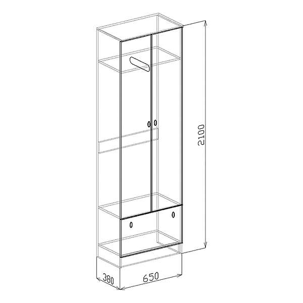 Купить шкаф 2х-дверный софия  - 10 304 руб.