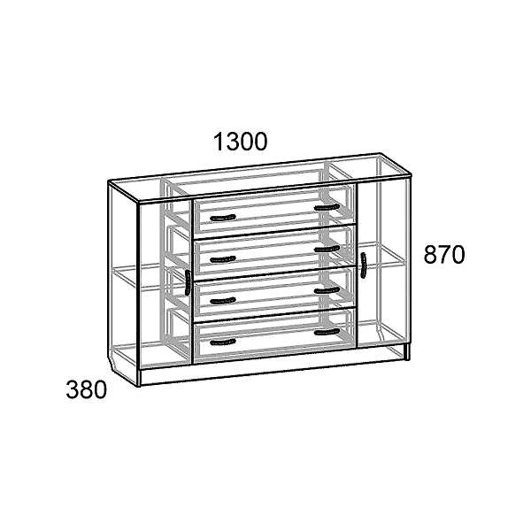 Купить комод с дверьми св-16 светлана лдсп стандарт - 6 384 руб.
