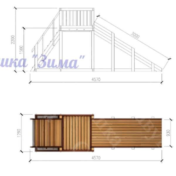 Купить зимняя деревянная горка савушка зима 2 - 69 900 руб.