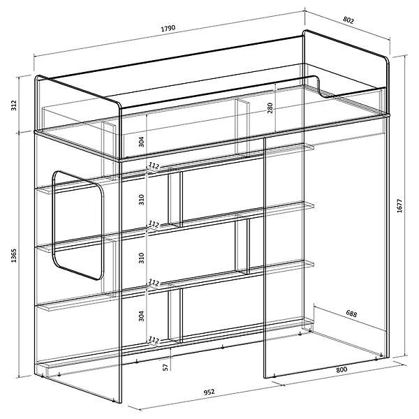Купить кровать-чердак легенда с603.3 - 25 320 ₽