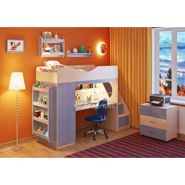 Купить кровать-чердак легенда 9.4 с полками - 38 390 ₽