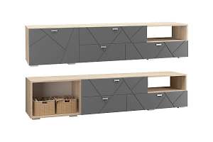 Скайлайн Тумба под ТВ с 3 ящ.и 1 дв. (2100) графит