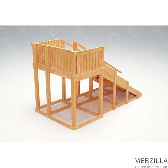 Купить зимняя деревянная горка савушка зима wood 3 - 78 000 руб.