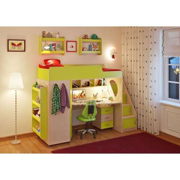 Купить кровать-чердак легенда 4.3 с полками - 37 700 ₽