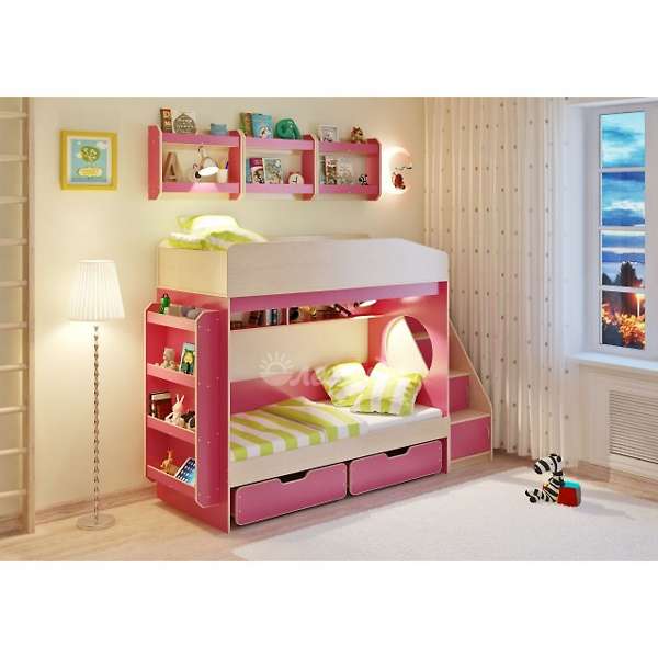 Купить кровать двухъярусная легенда 10.3 с полками - 35 760 ₽