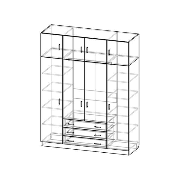 Купить шкаф четырехстворчатый с антресолью шр-423 - 19 690 руб.