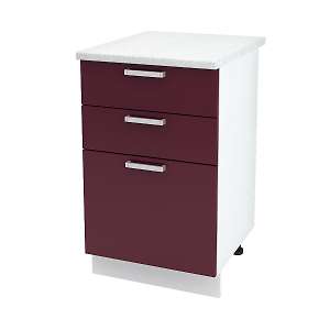 Шкаф напольный с тремя ящиками Дина ШН3Я 500 Б/СТ