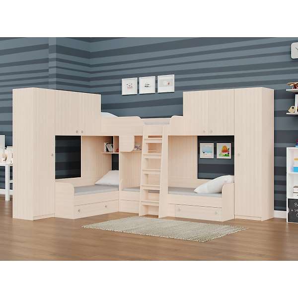 Купить кровать трехместная двухъярусная трио/3 - 58 400 руб.