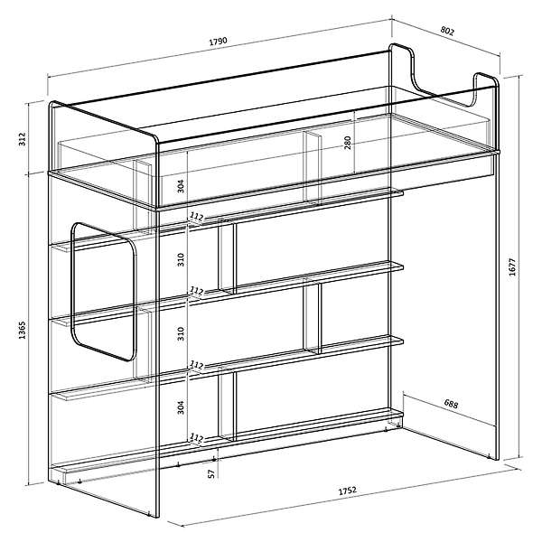 Купить кровать-чердак легенда с602.3 - 23 170 ₽