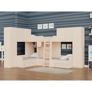 Кровать трехместная двухъярусная Трио/3