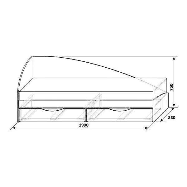 Купить кровать 800 (с ящиками) кмк 0302 - 17 676 ₽