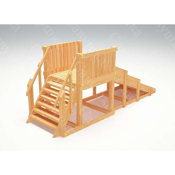 Купить зимняя деревянная горка савушка зима wood 1 - 55 000 руб.