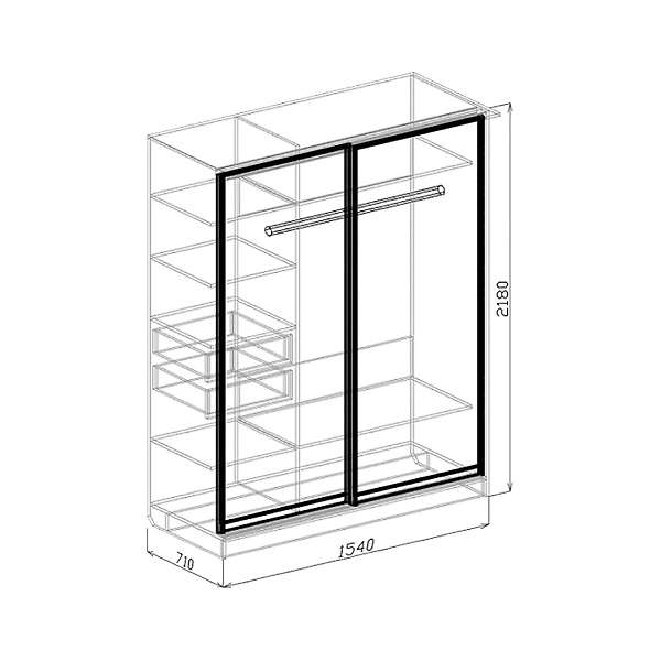 Купить шкаф-купе двухдверный роберта - 32 822 руб.