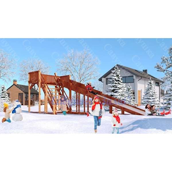 Купить зимняя деревянная горка савушка зима 6 - 209 000 руб.