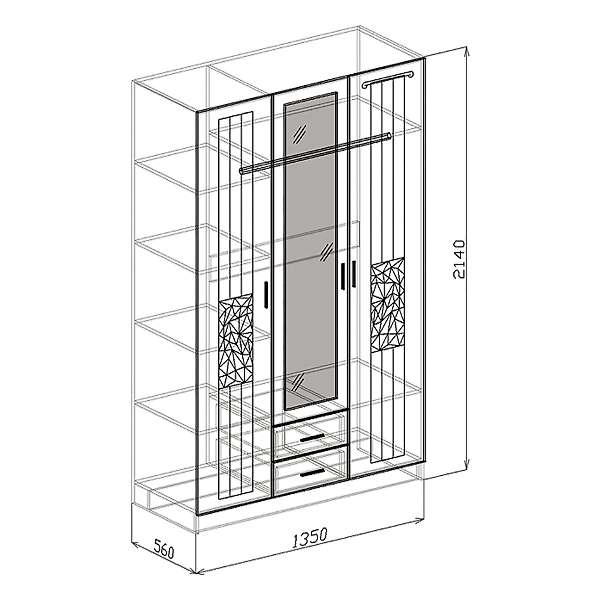 Купить шкаф трехдверный атлантида - 25 115 руб.