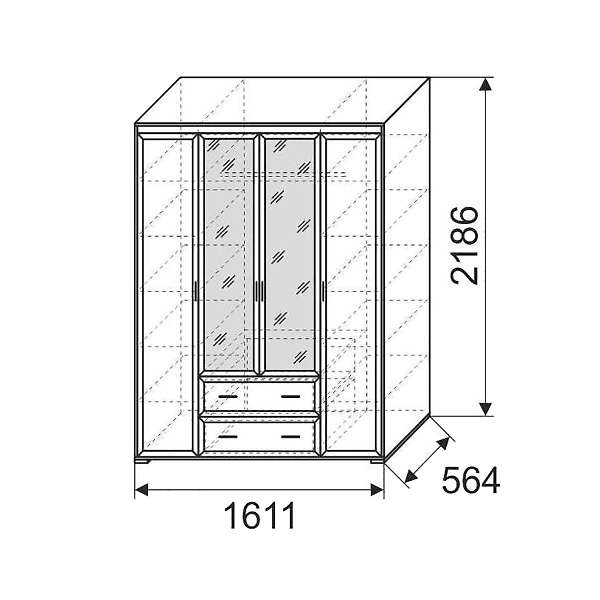Купить шкаф четырехдверный с ящиками афродита - 37 862 руб.