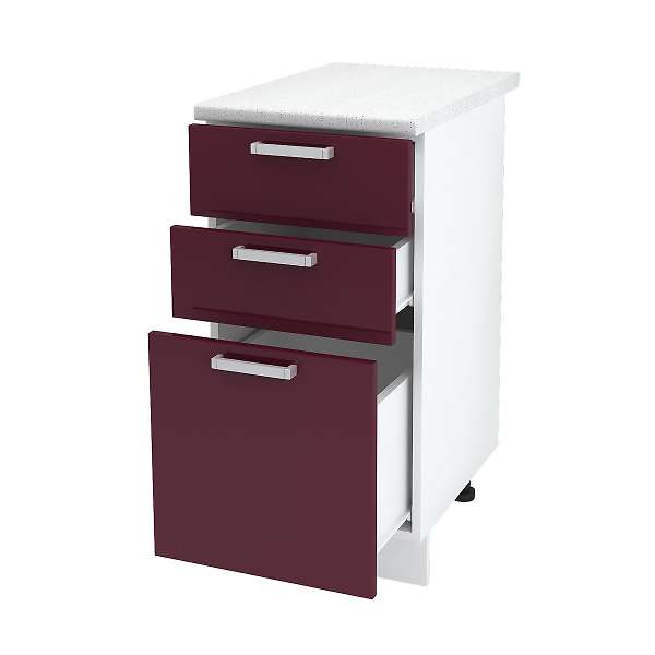 Купить шкаф напольный с тремя ящиками модена шн3я 400 б/ст - 4 515 ₽