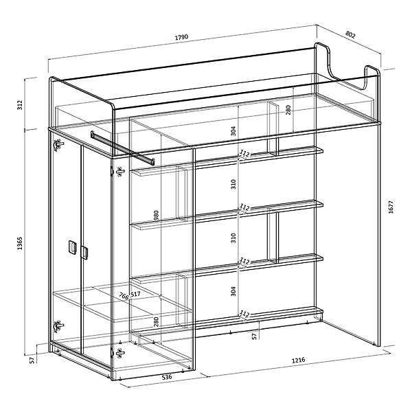 Купить кровать-чердак легенда f602.3 - 31 950 руб.