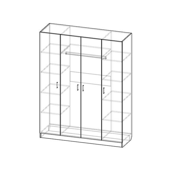 Купить шкаф четырехстворчатый шр-401 - 16 450 ₽