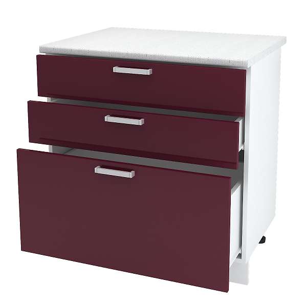 Купить шкаф напольный с тремя ящиками глория шн3я 800 б/ст - 6 635 ₽