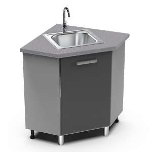 Угловая мойка 850х850 угол скос Луксор УМ